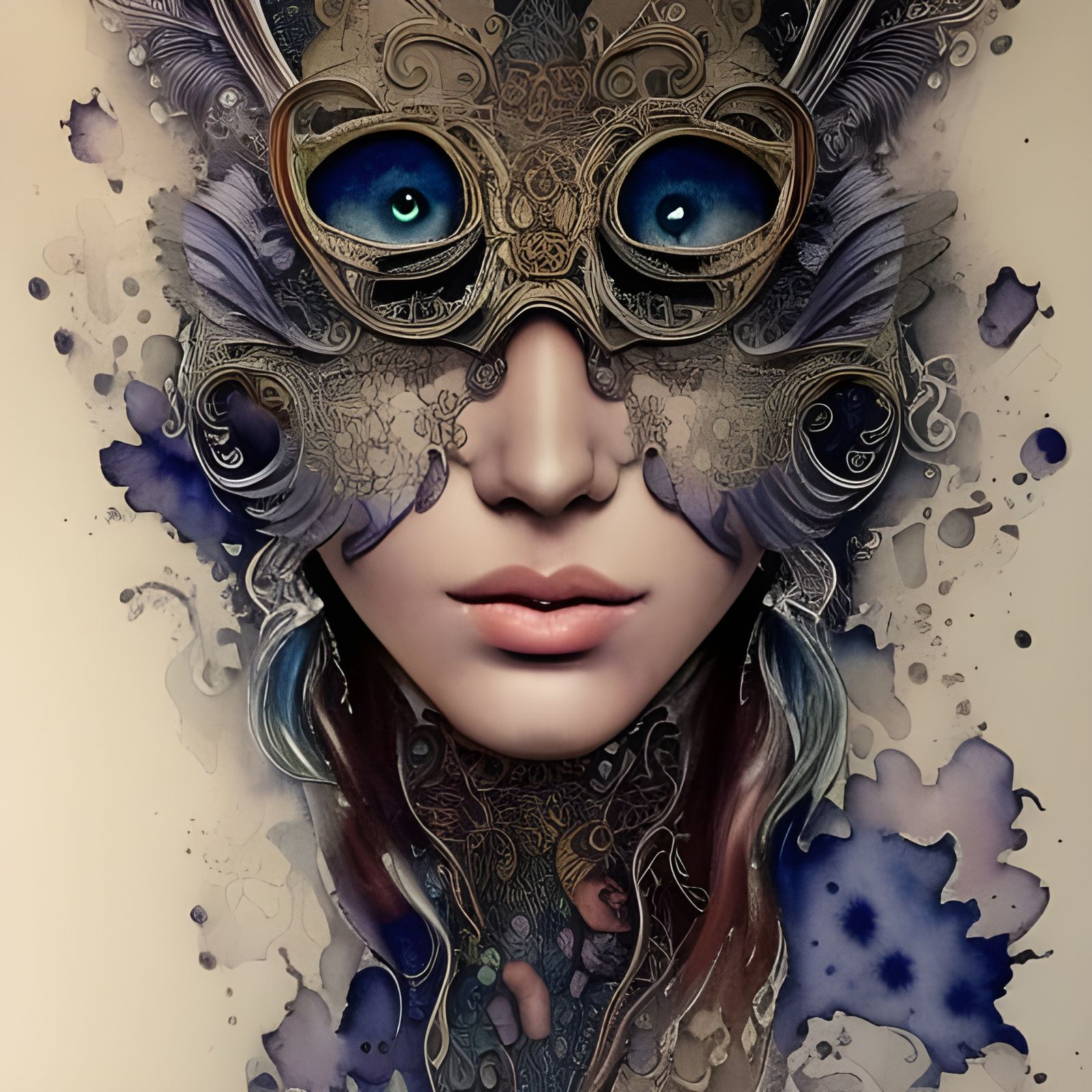 Detailed watercolor painting, of a striking, bbeautiful, fantasy style