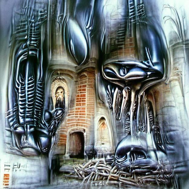evil churches oppress humanity H.R. Giger
