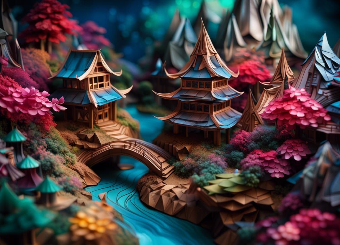 Origami Wonderland  by @Shywolf