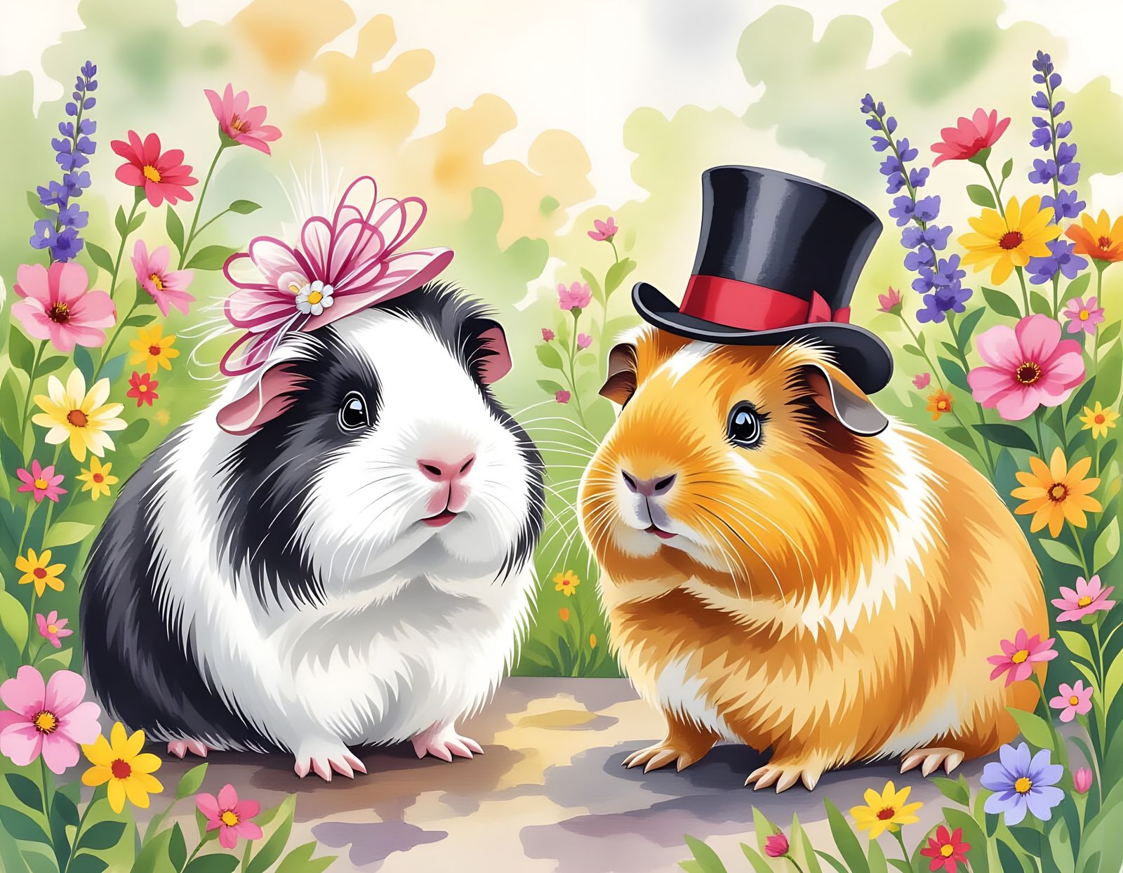 Guinea pigs on a formal date  by @Gary Murakami