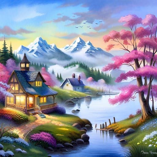 The changing of the seasons, winter, spring, summer and autumn   by @Asteria