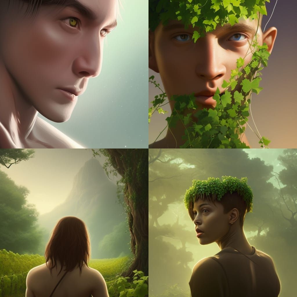 earth without humans and animals with only growing vines and...