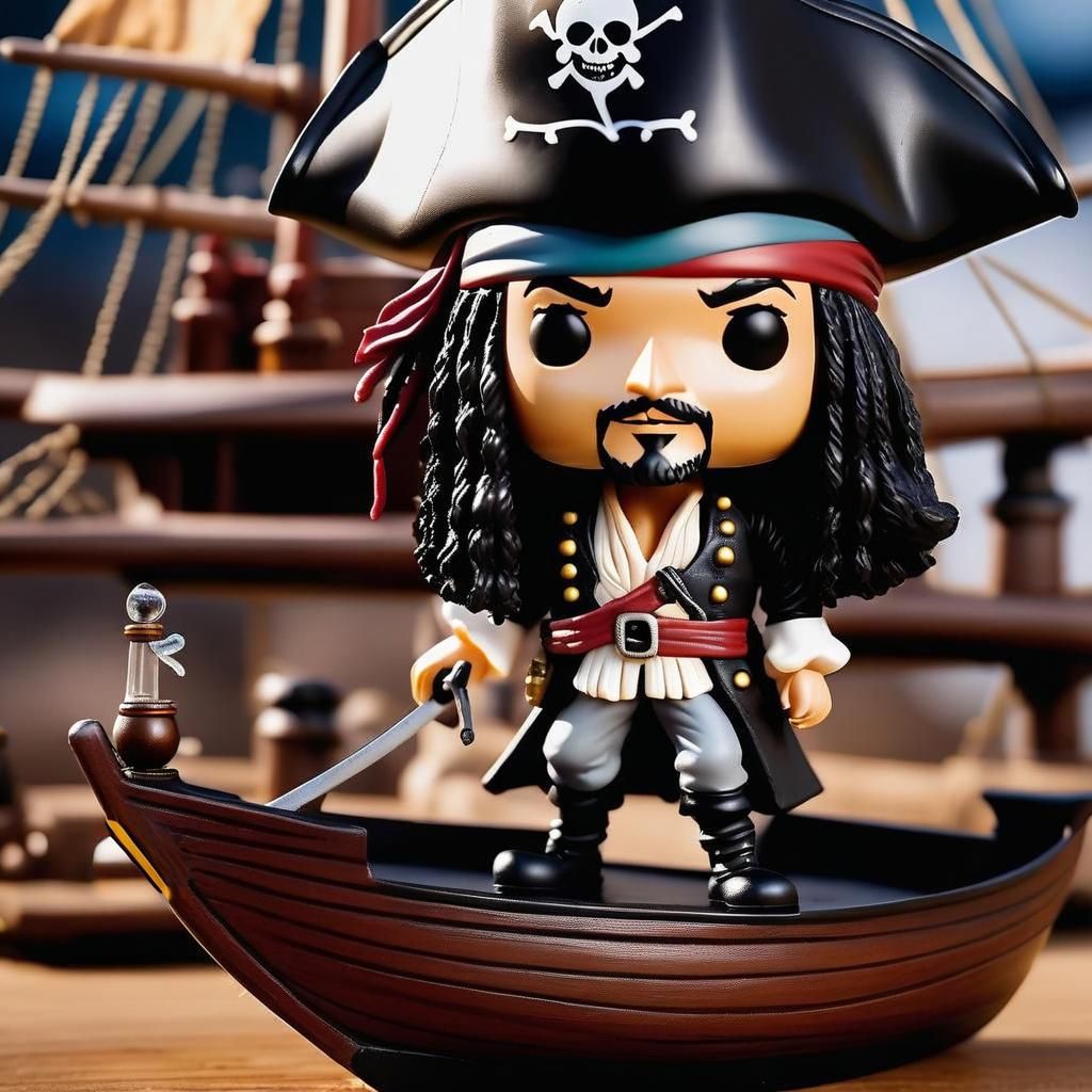 Arrr. Captain Jack Sparrow Bobblehead! AI Generated Artwork