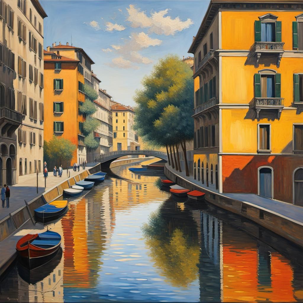 Reflections in an Italian canal