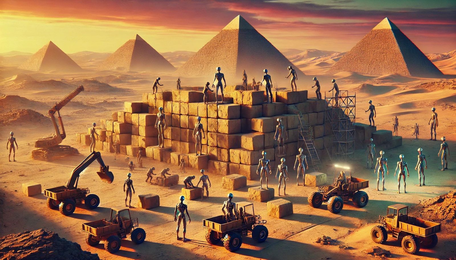 Aliens Building Pyramids