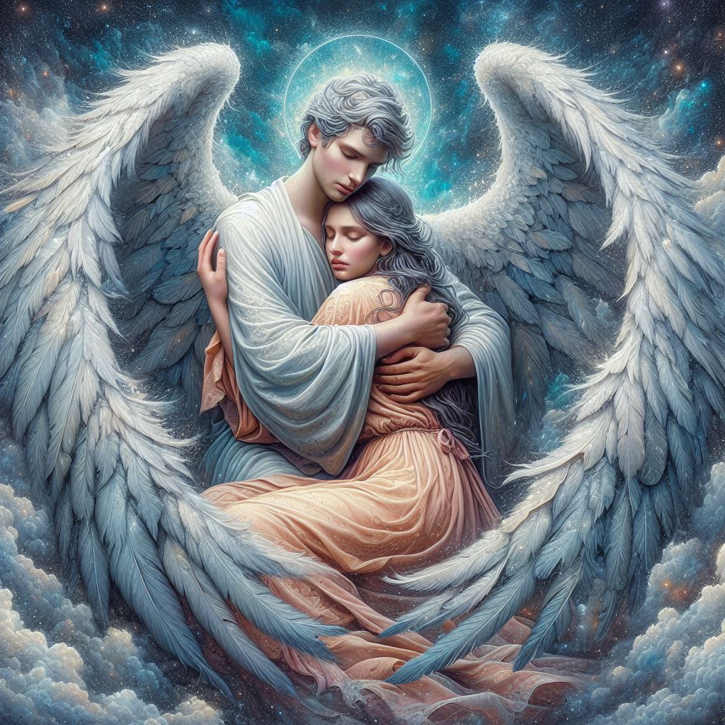 In the arms of the angel.