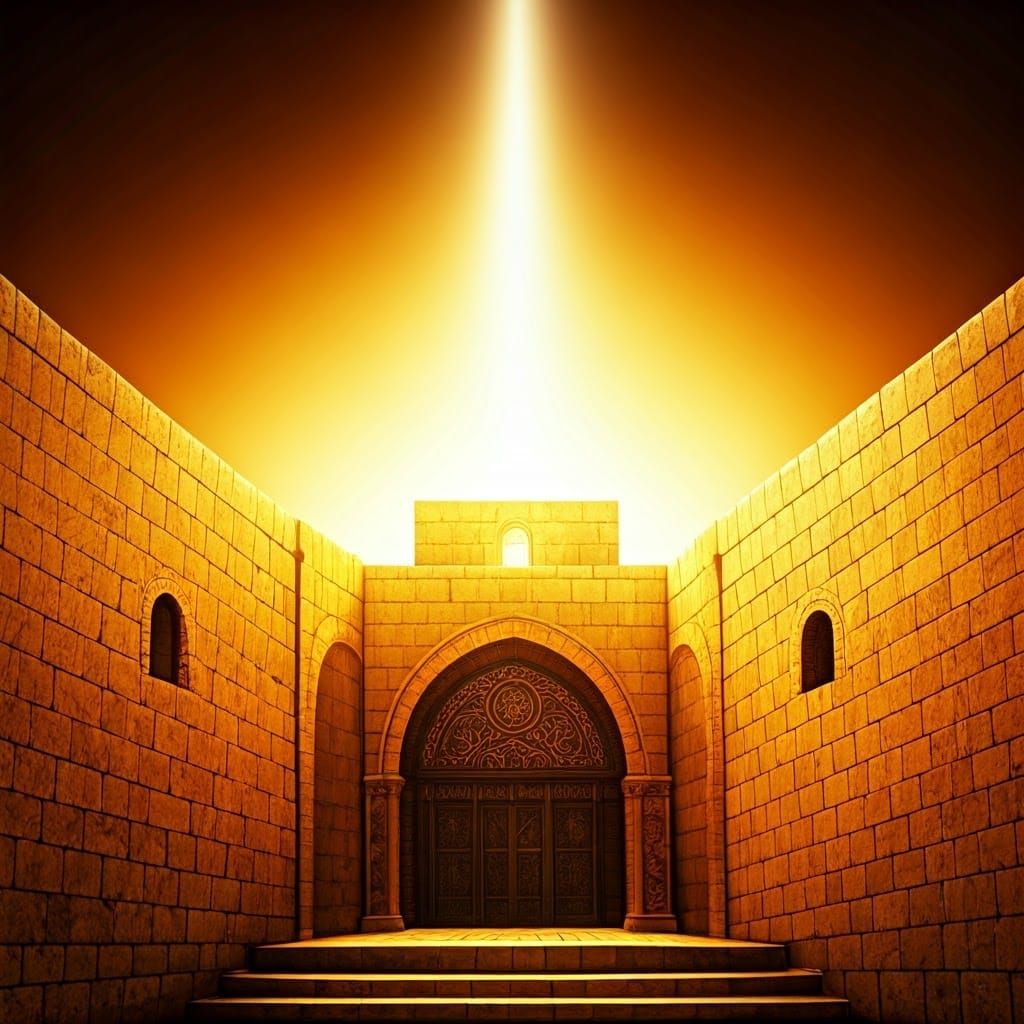 Surreal Golden Temple Radiates otherworldly Glory