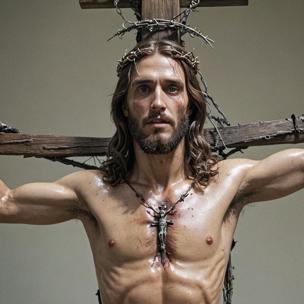 bionic jesus on cross
