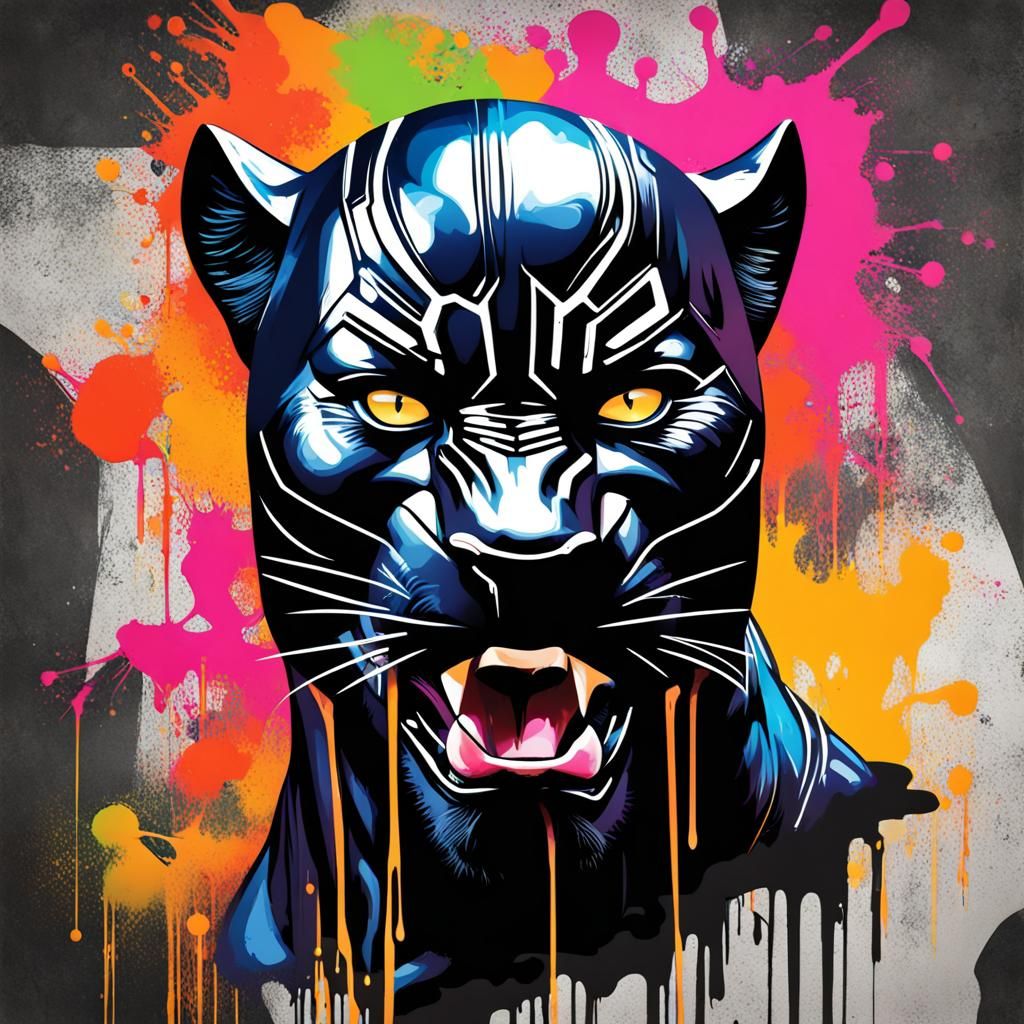 Black Panther Graffiti Art 