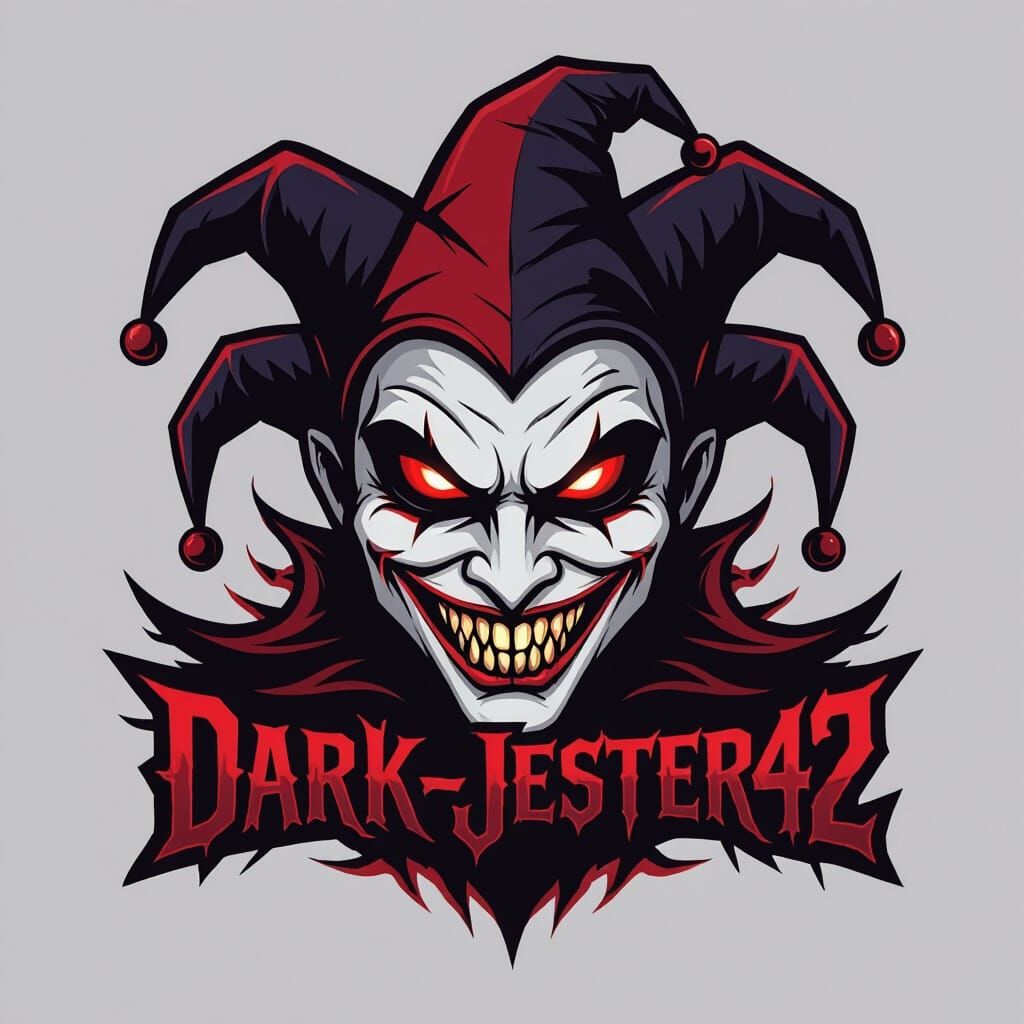 Make me a dark evil logo using DARK-JESTER42