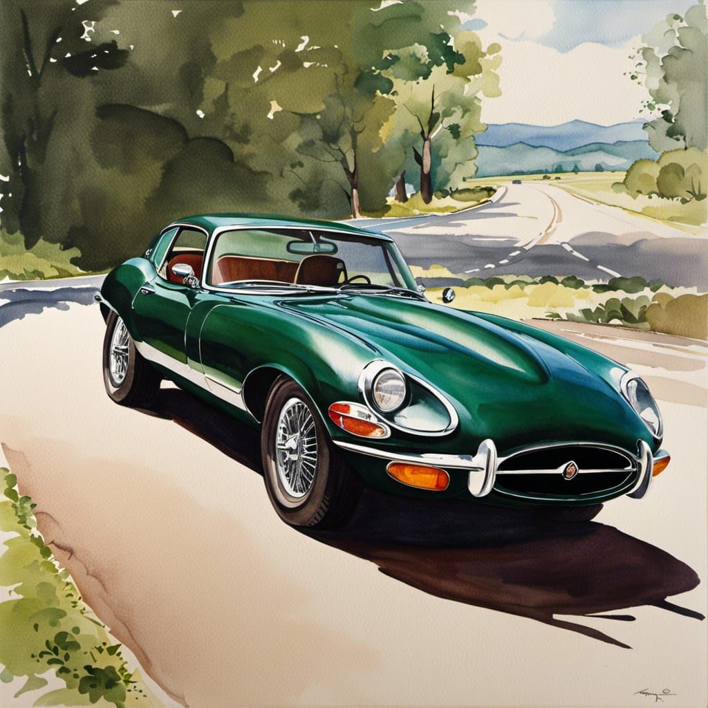 1973 Jaguar XKE AI Generated Artwork NightCafe Creator
