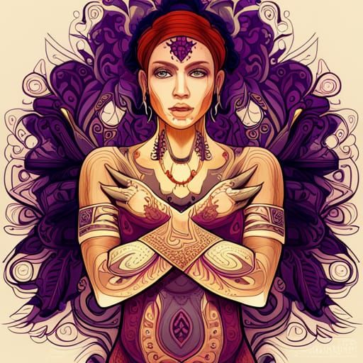 Inca inspired purple - AI Generated Artwork - NightCafe Creator