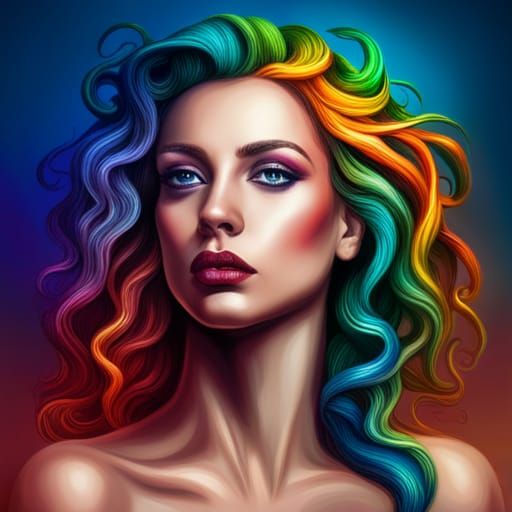 Rainbow Medusa - AI Generated Artwork - NightCafe Creator