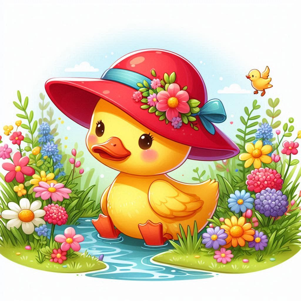Yellow duck with red hat I