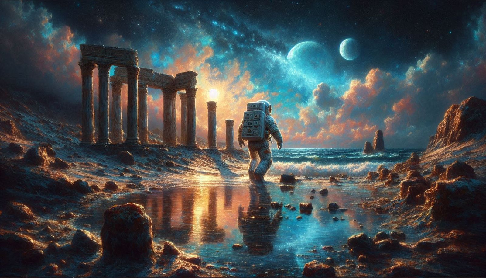 Astronaut Explorer Lunar Sea