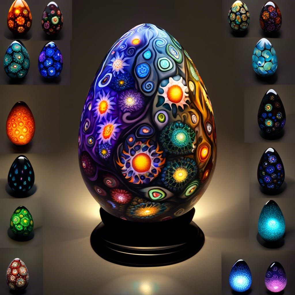 Millefiori Glass Crystal Dragon Egg