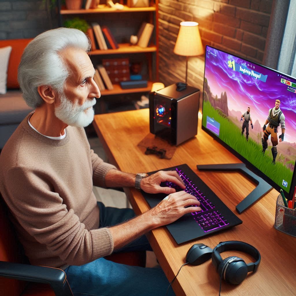 75 year old guy plays Fortnight