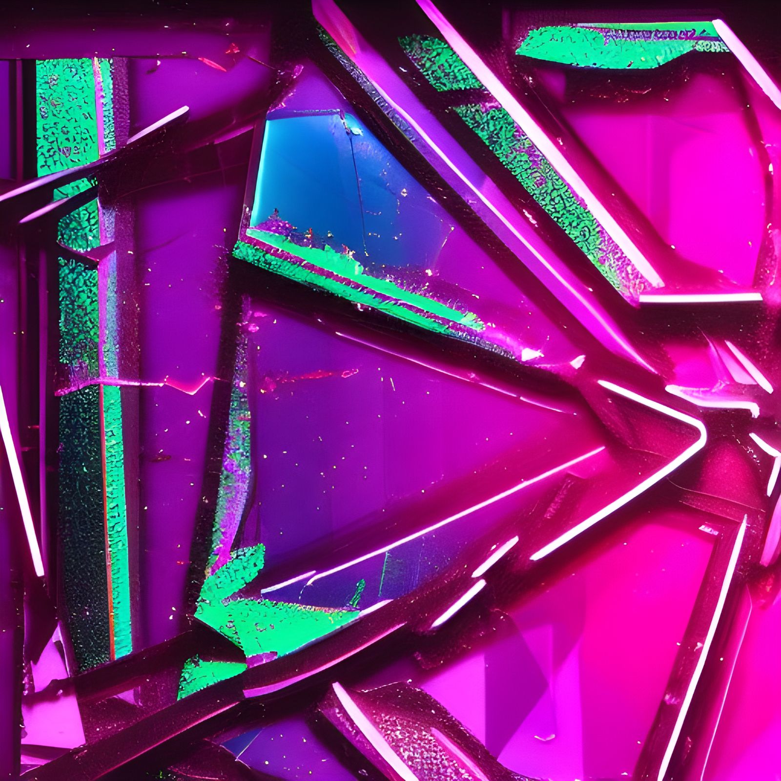 Abstract broken glass colors neon pink and purple and shiny ...