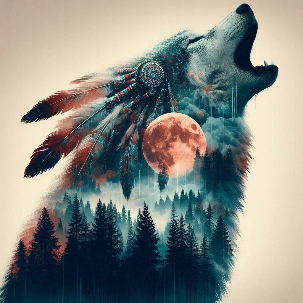 double exposure beautiful fantasy DALL-E 3 portrait landscape..