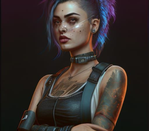 Cyberpunk Girl 7 - AI Generated Artwork - NightCafe Creator