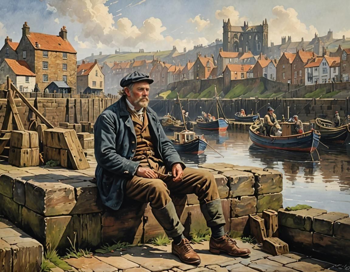 The old fisherman of Whitby, Yorkshire in 1800’s  by @Runway Lights 