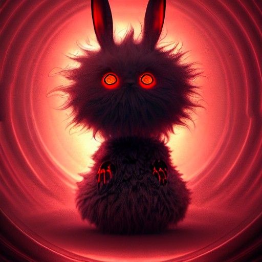 Evil Anime Fluffball AI Generated Artwork NightCafe Creator
