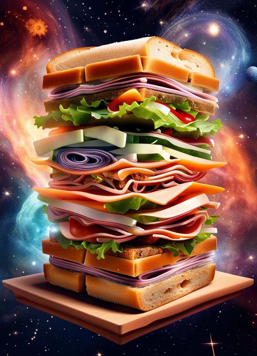 Sandwich 🥪 in outer space AI Generated Artwork NightCafe Creator