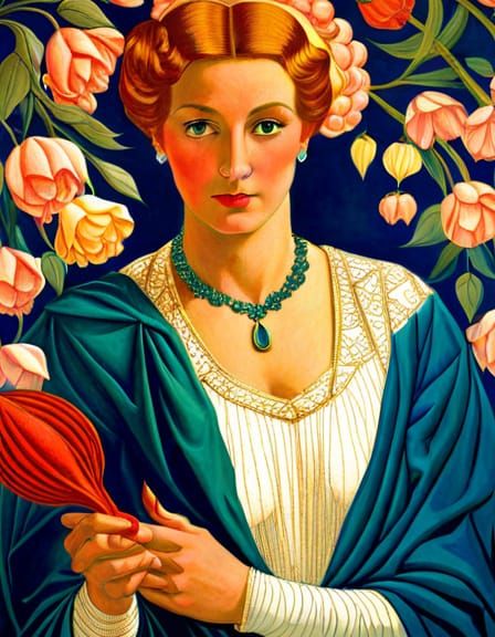 a woman, by Elenore Abbott, fantastic, Elaborate, Mythology,...