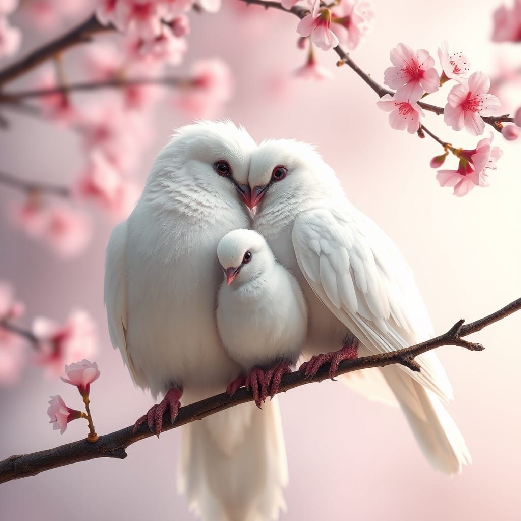 love doves (and their baby)  by @dizzy