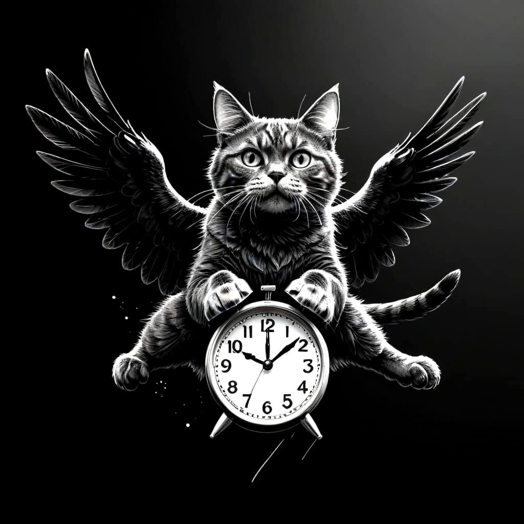 Flying Cat Wakes Up to New Day