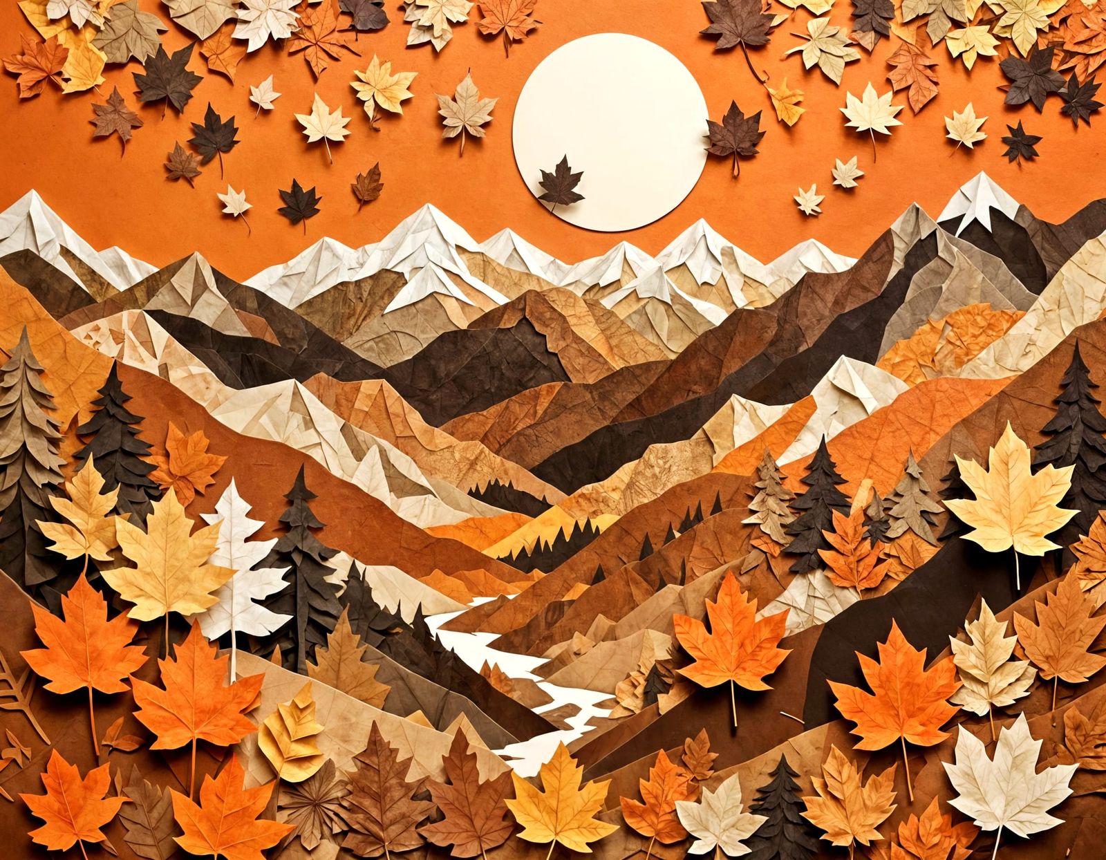 Autumn landscape paper collage  by @Francis H