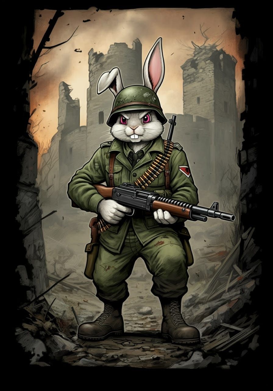 Sergeant Bun Bun of The Howling Commandos  by @Apok