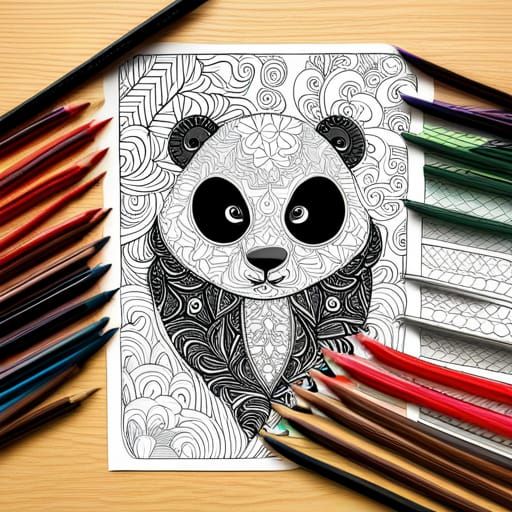 Panda coloring page picture