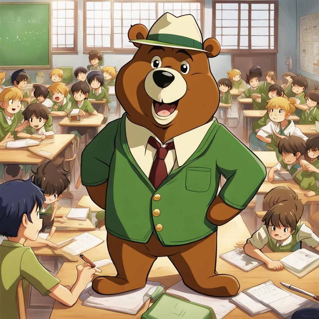 Yogi Bear in 4th grade class