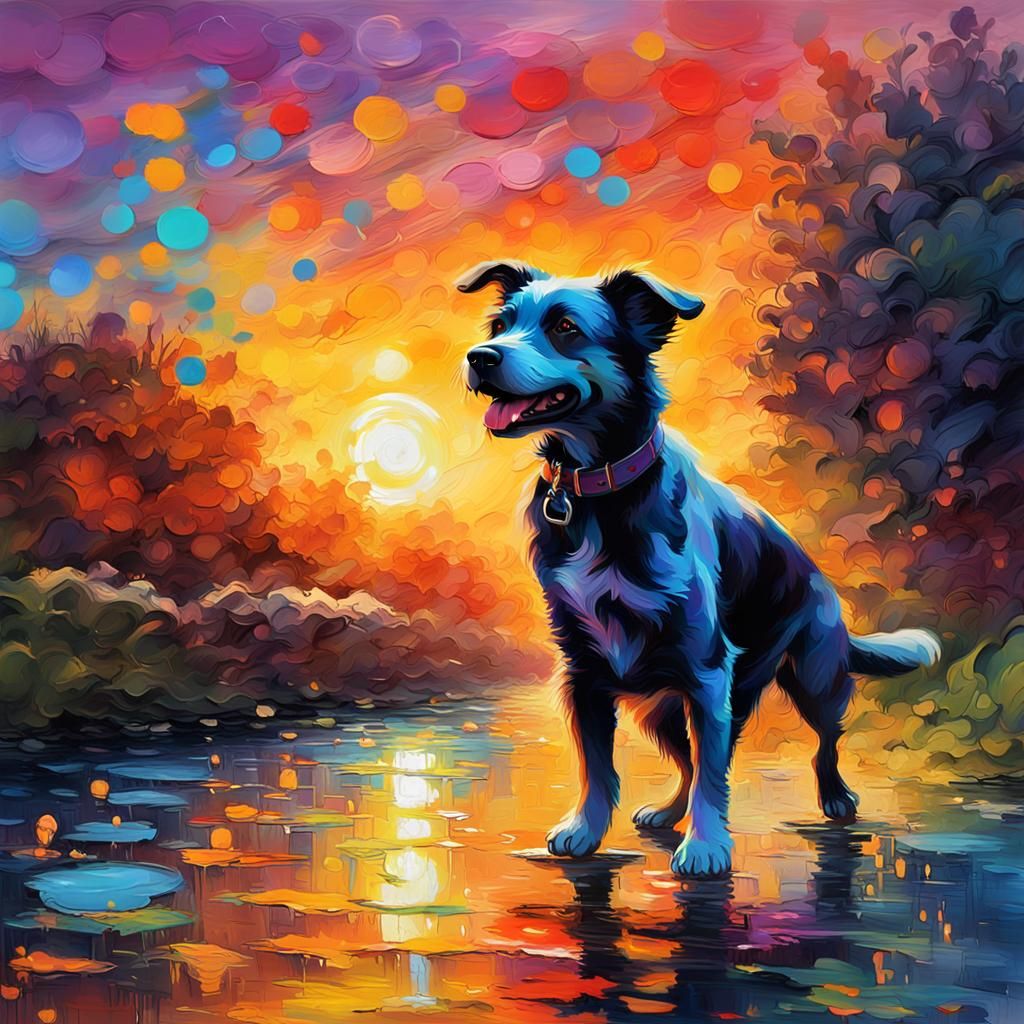Dog sunset