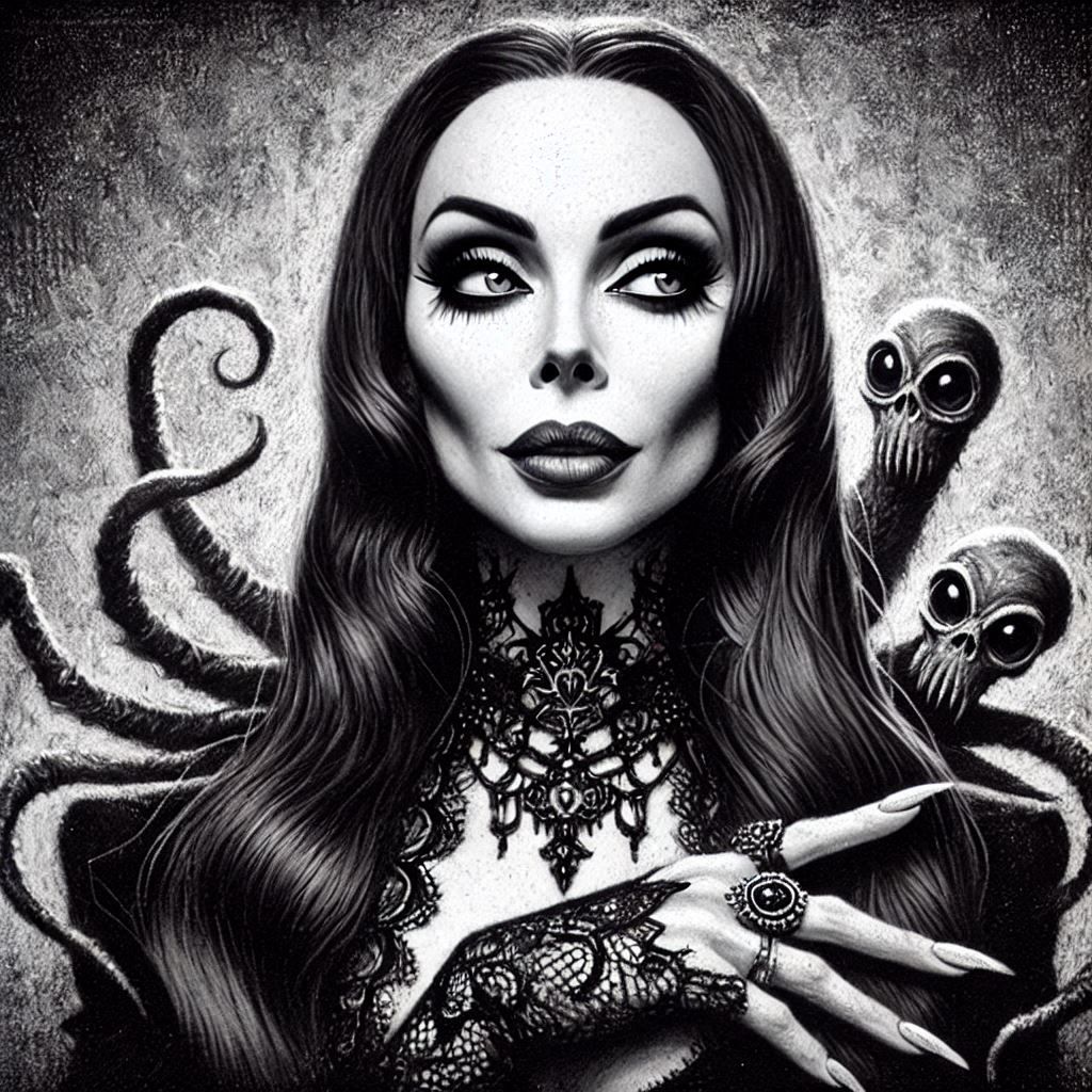 My Dark Fantasy Series Morticia BW