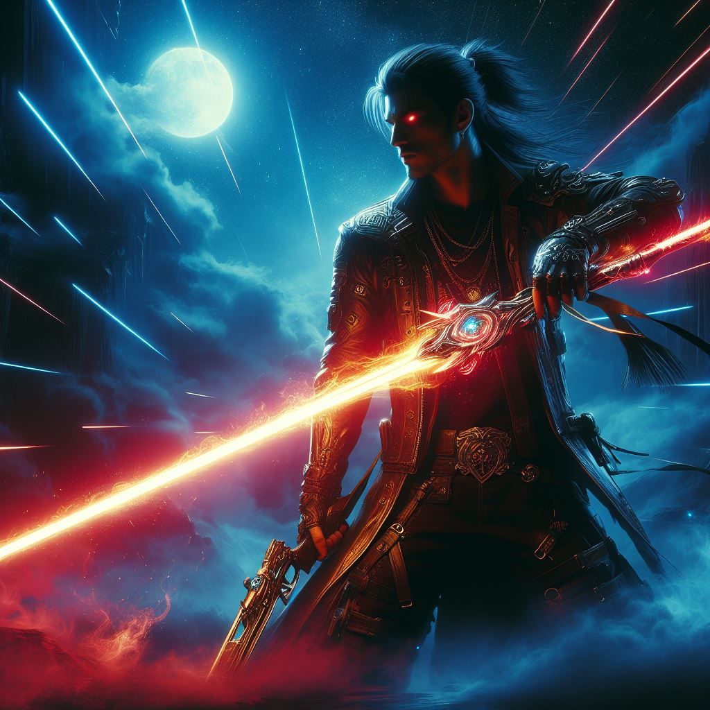 cyborg with laser sword
