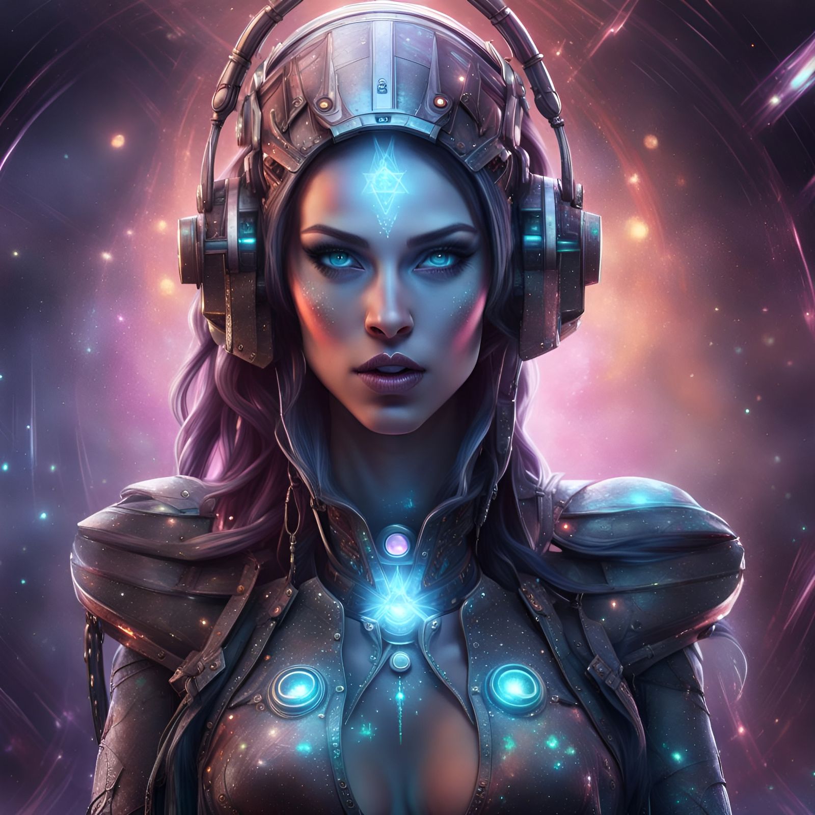 #cyborg #woman #galaxy #fantasy