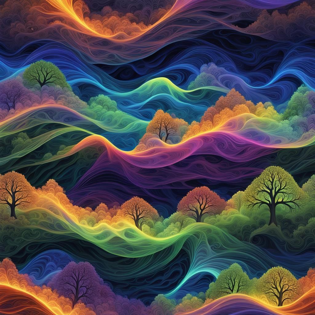 Ribbon fire-like hue.