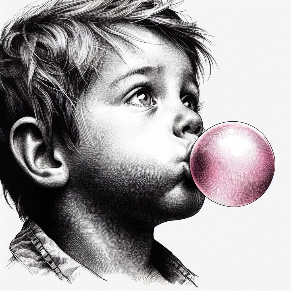 Pink bubble gum