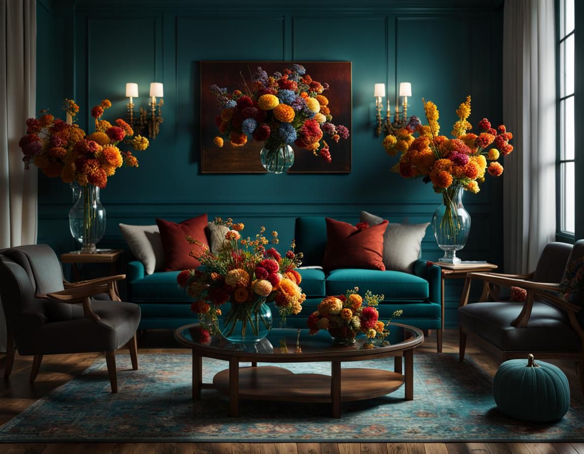 Floral Sitting Room - Ai Generated Artwork - Nightcafe Creator