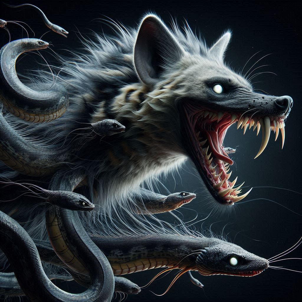fusion of hyena and moray eel