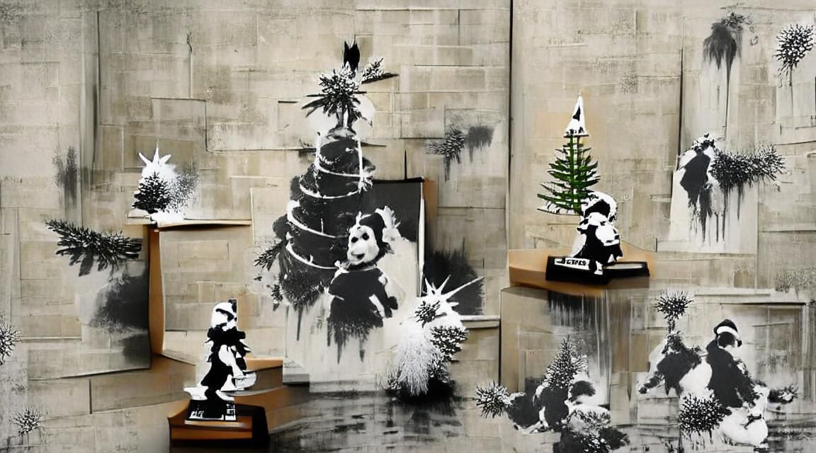 banksy christmas tree AI Generated Artwork NightCafe Creator