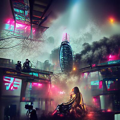 Dystopian Cyberpunk City