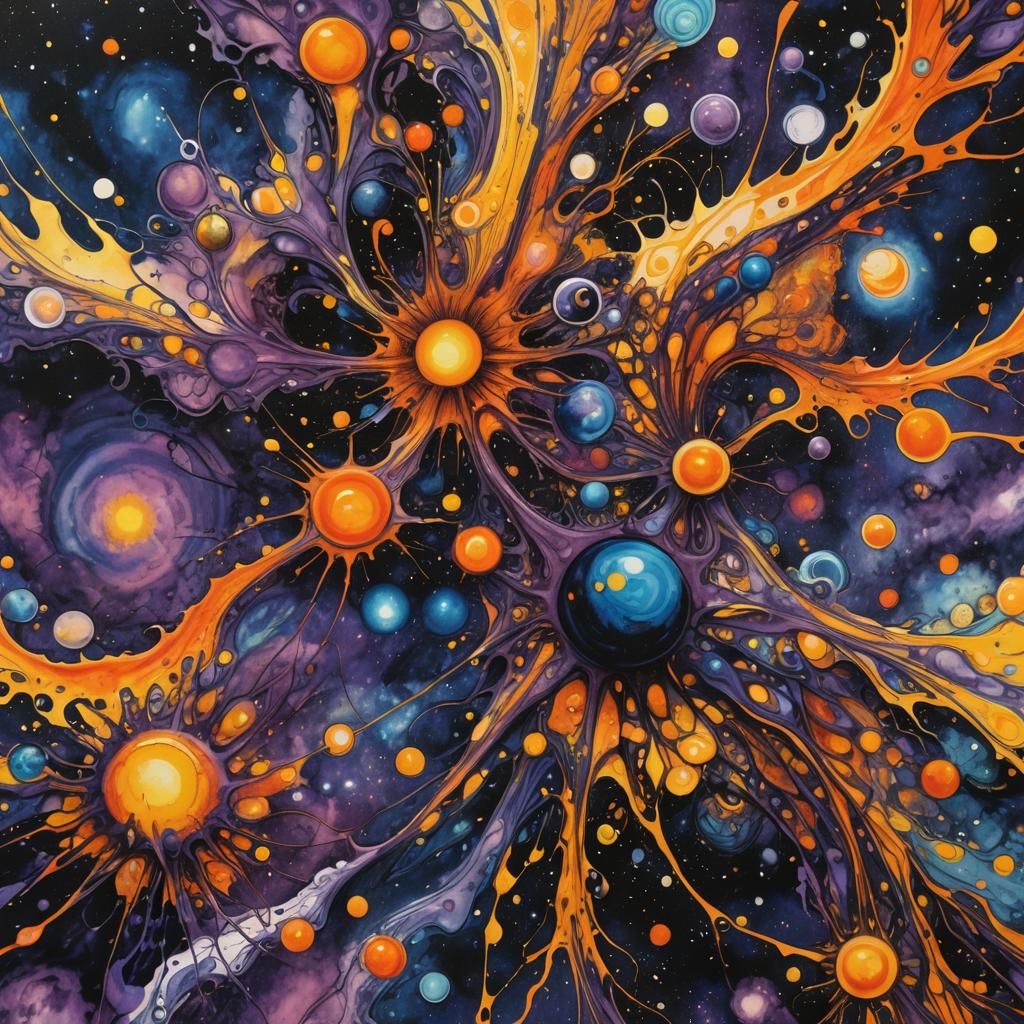 Cosmic Splash Art: Earth Paints the Universe