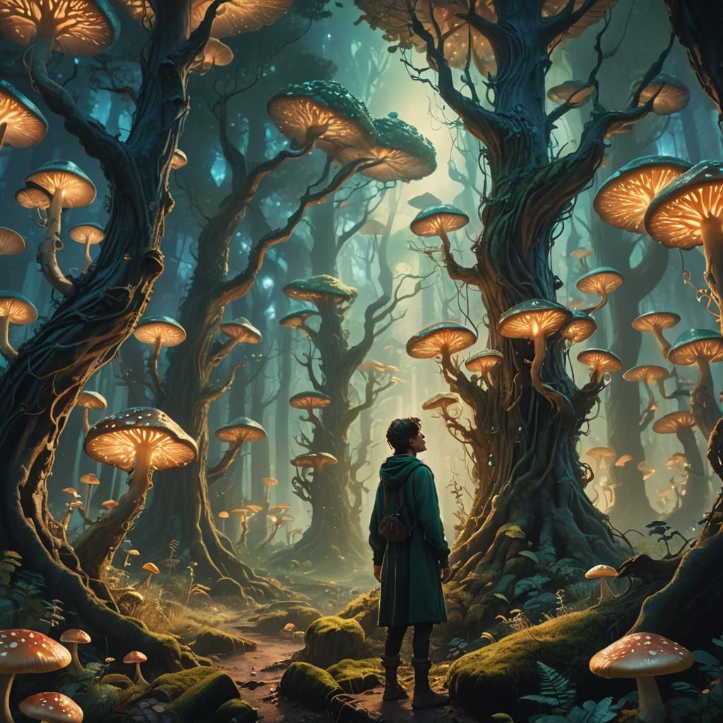 Mystical Forest Edge in Ethereal Light