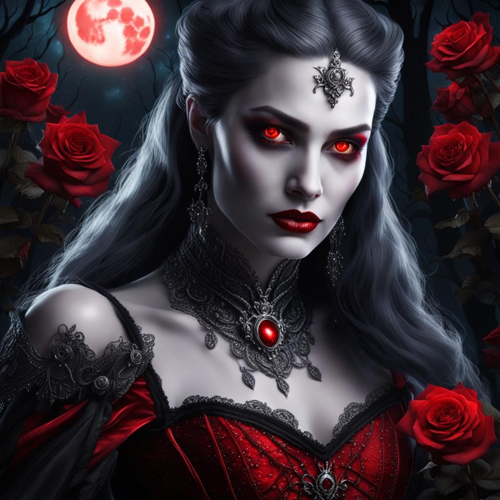 portrait of a majestic evil vampire queen - AI Generated Artwork ...