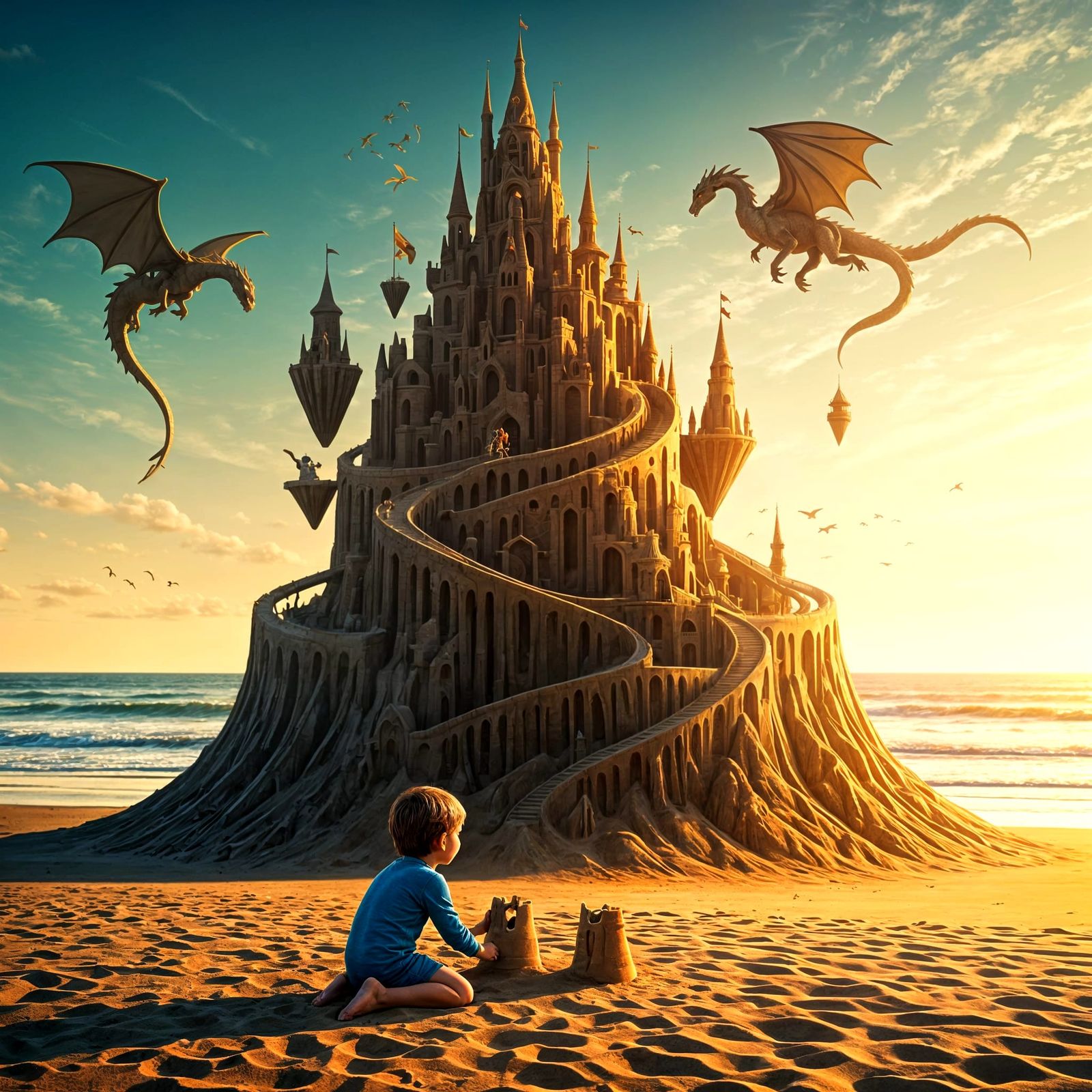 Childhood Dream Sand Castles  by @CuteSoulArt