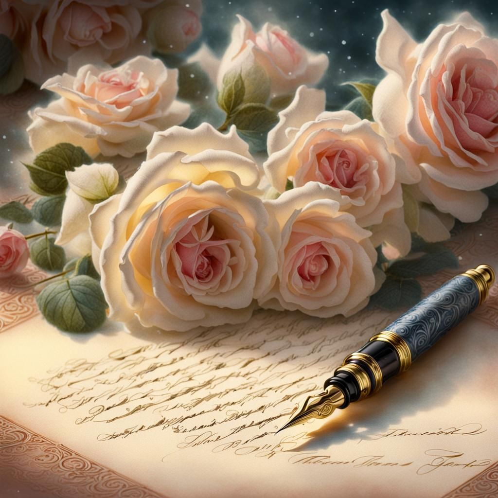 Letter with roses   by @Maryi