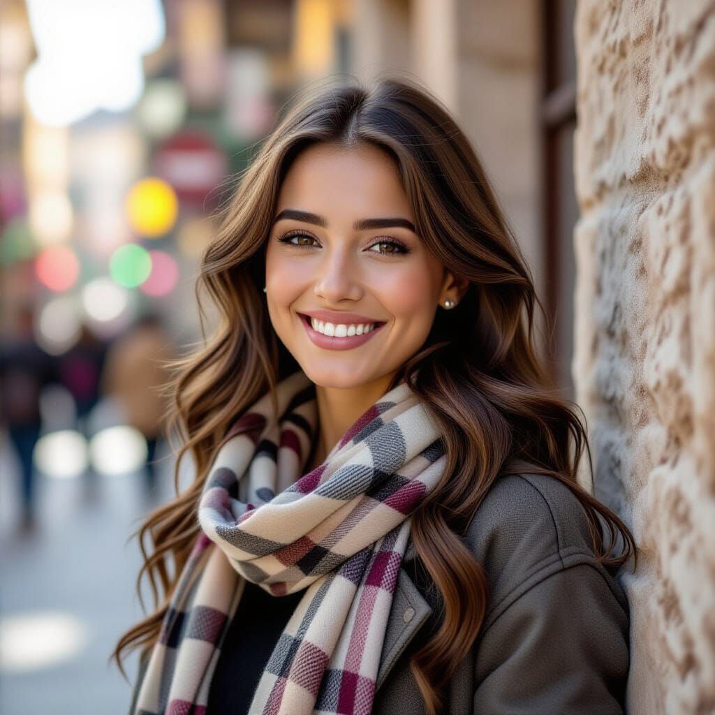 Tanned Man with Sculpted Hair in Geometric Style